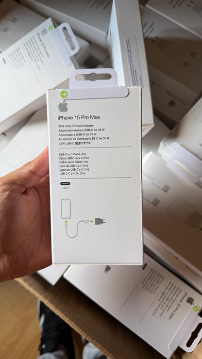 Cargador Turbo 35w Caja y Cable  usb-c a usb-c (1m)