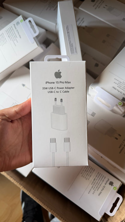 Cargador Turbo 35w Caja y Cable  usb-c a usb-c (1m)