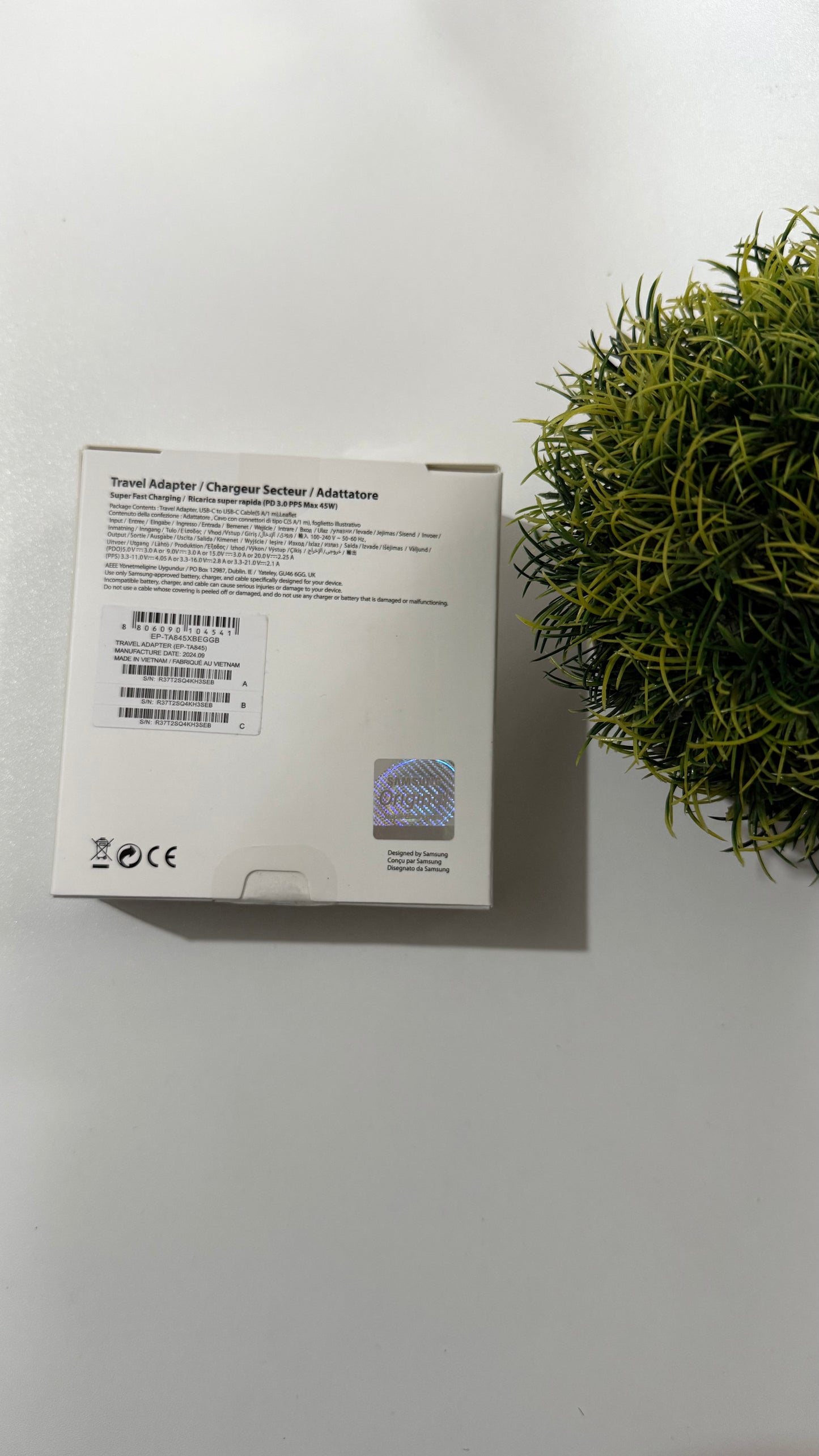 Cargador Turbo Samsung 45W